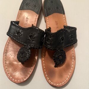 GUC Jack Rogers Women's Black and Tan Sandals